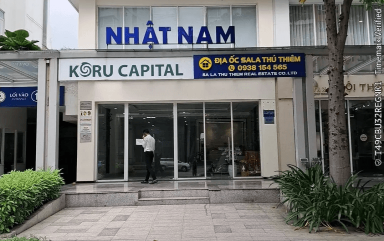 Văn phòng của công ty môi giới Địa Ốc Sala Thủ Thiêm tại trục đường Nguyễn Cơ Thạch