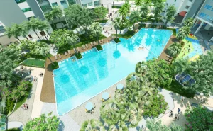 Hồ bơi tràn nội khu Sadora Sala với cảnh quan xanh mát – tiện ích cao cấp