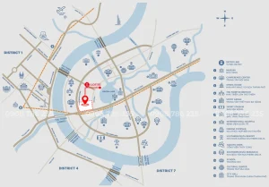 Bản đồ vị trí Lotte Eco Smart City Thủ Thiêm và kết nối giao thông với Quận 1