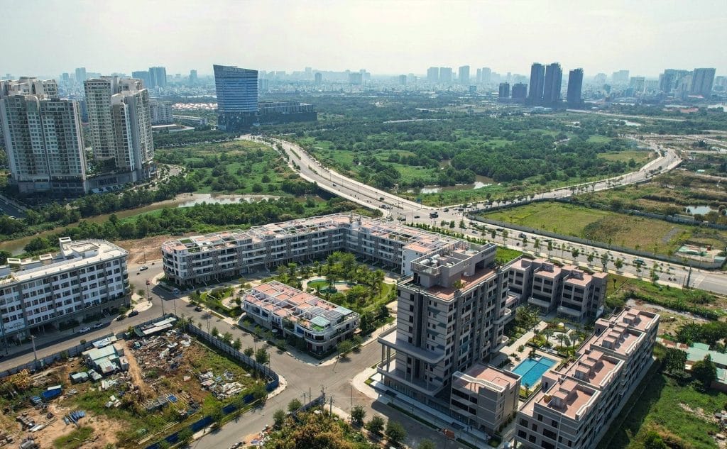 Toàn cảnh bán đảo Thủ Thiêm nhìn từ trên cao sau tác động của quyết định 70