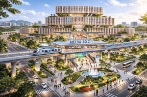 Hình minh họa trung tâm hành chính mới tại Thủ Thiêm của thành phố Hồ Chí Minh