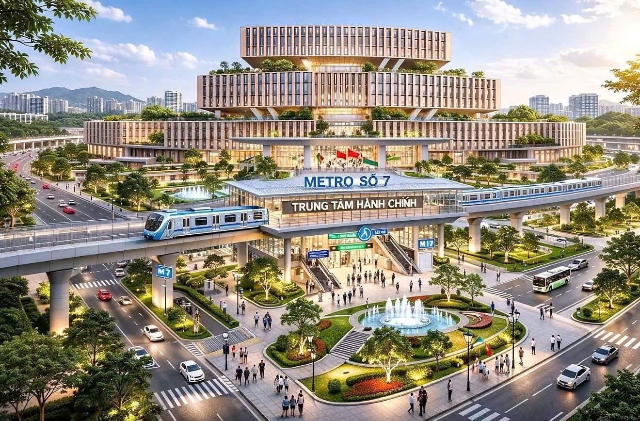 Hình minh họa trung tâm hành chính mới tại Thủ Thiêm của thành phố Hồ Chí Minh