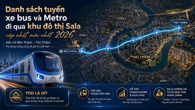 Tuyến xe bus và metro đi qua khu đô thị Sala 2026 thumbnail