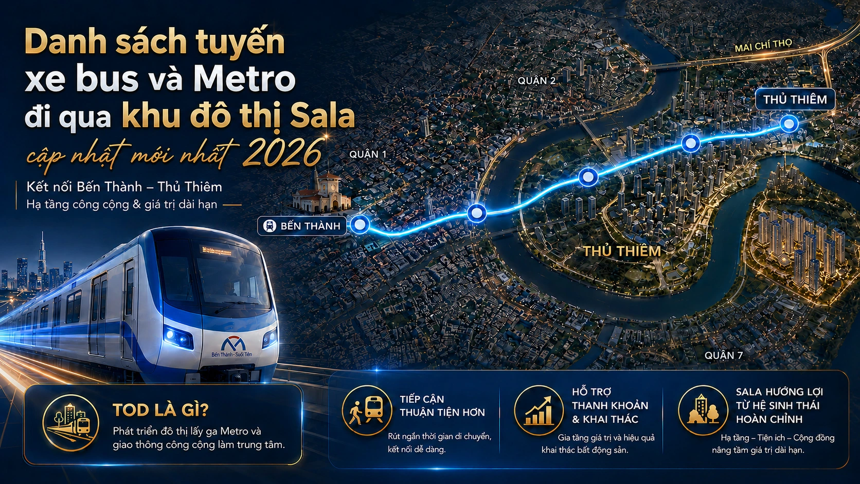 Tuyến xe bus và metro đi qua khu đô thị Sala 2026 thumbnail