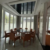 không gian phòng ăn kính lớn biệt thự sinh thái Sala Thủ Thiêm Saroma Villa