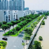 Tuyến đường ven sông Trần Quý Kiên Thạnh Mỹ Lợi TP Thủ Đức nhìn từ trên cao