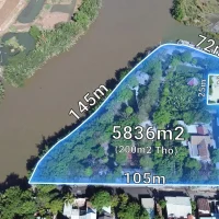 Sơ đồ flycam khu đất ven sông 5836m2 tại 98 Gò Cát Phú Hữu Thủ Đức